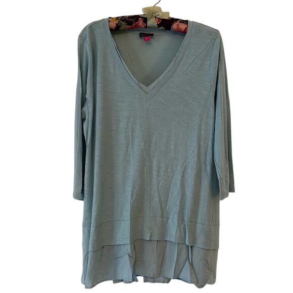 NWT Vince Camuto Women's Sage Tiered Tunic Three-Quarter Sleeve Size L - Picture 1 of 7